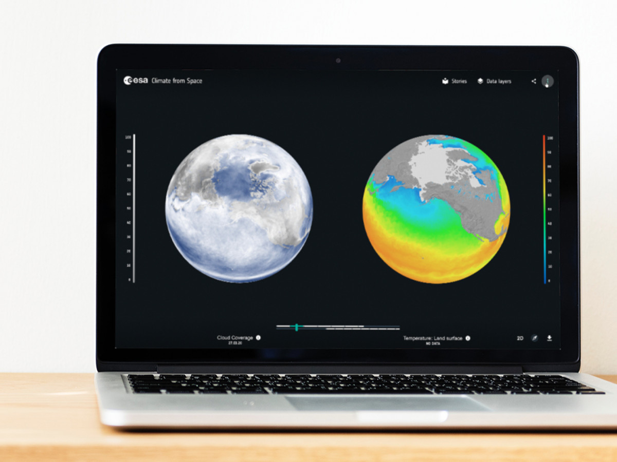 Screenshot einer Storytelling-Anwendung von Ubilabs, mit der der Klimawandel verständlich aufbereitet wird