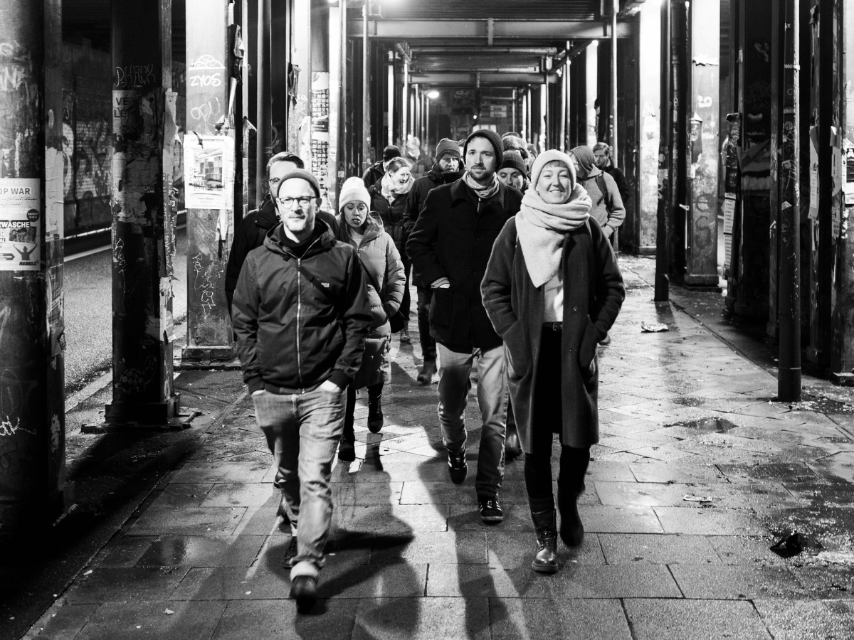 The Ubilabs team on the way to the Christmas party