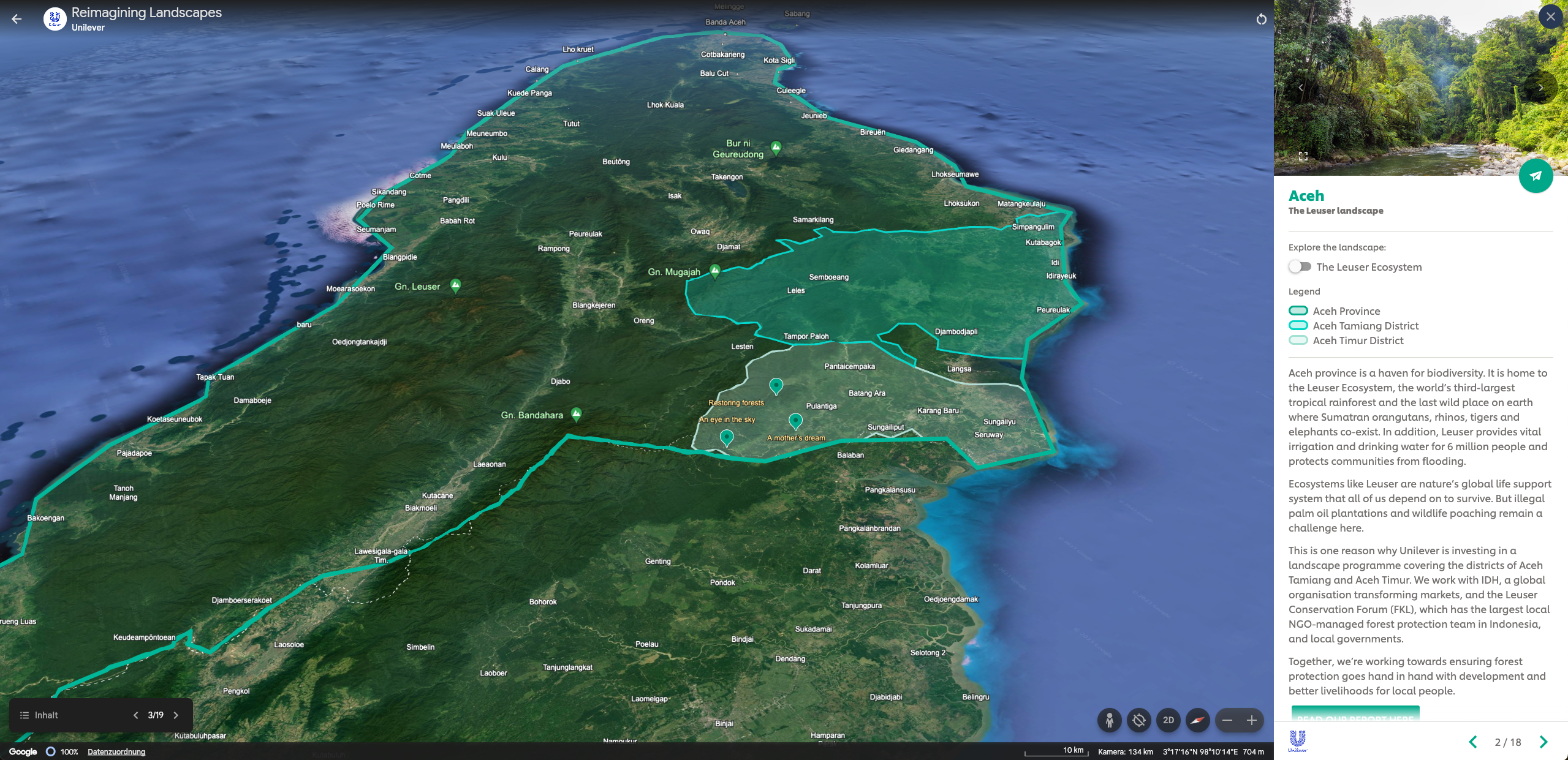 Screenshot Regionsübersicht Google Earth Story