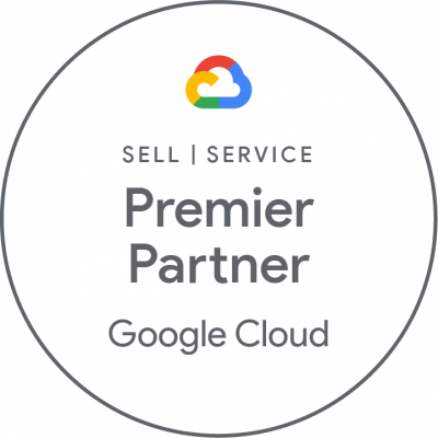 Google Cloud Badge, die Ubilabs als Google Partner in den Bereichen Sell und Service auszeichnet